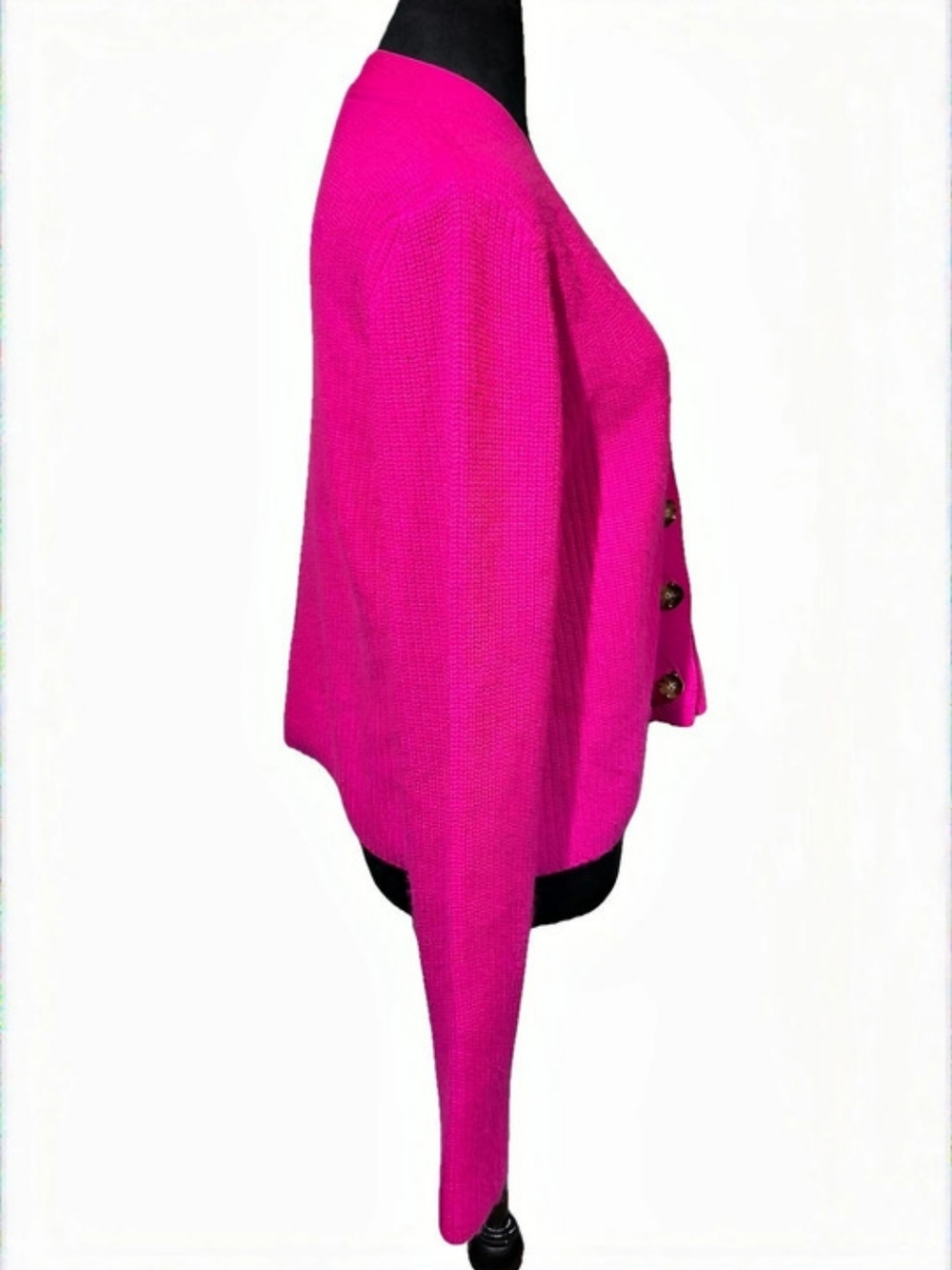 La Ligne 100% Cashmere Solid Lean Lines Cardigan Pink Size Medium - Picture 3 of 8